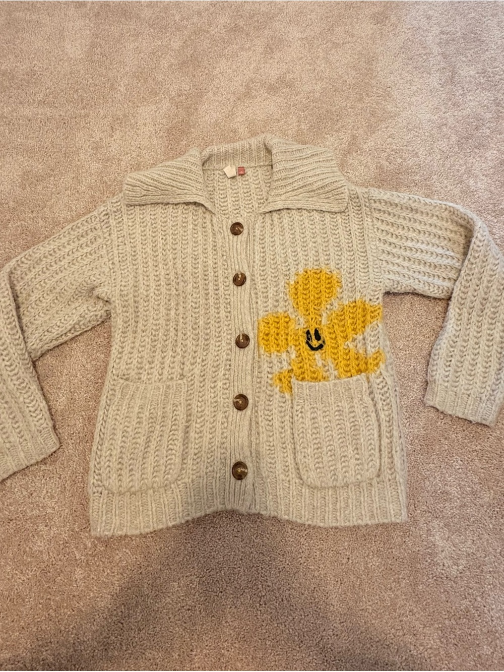 Anthropology- Pilcro Flower Cardigan Sweater